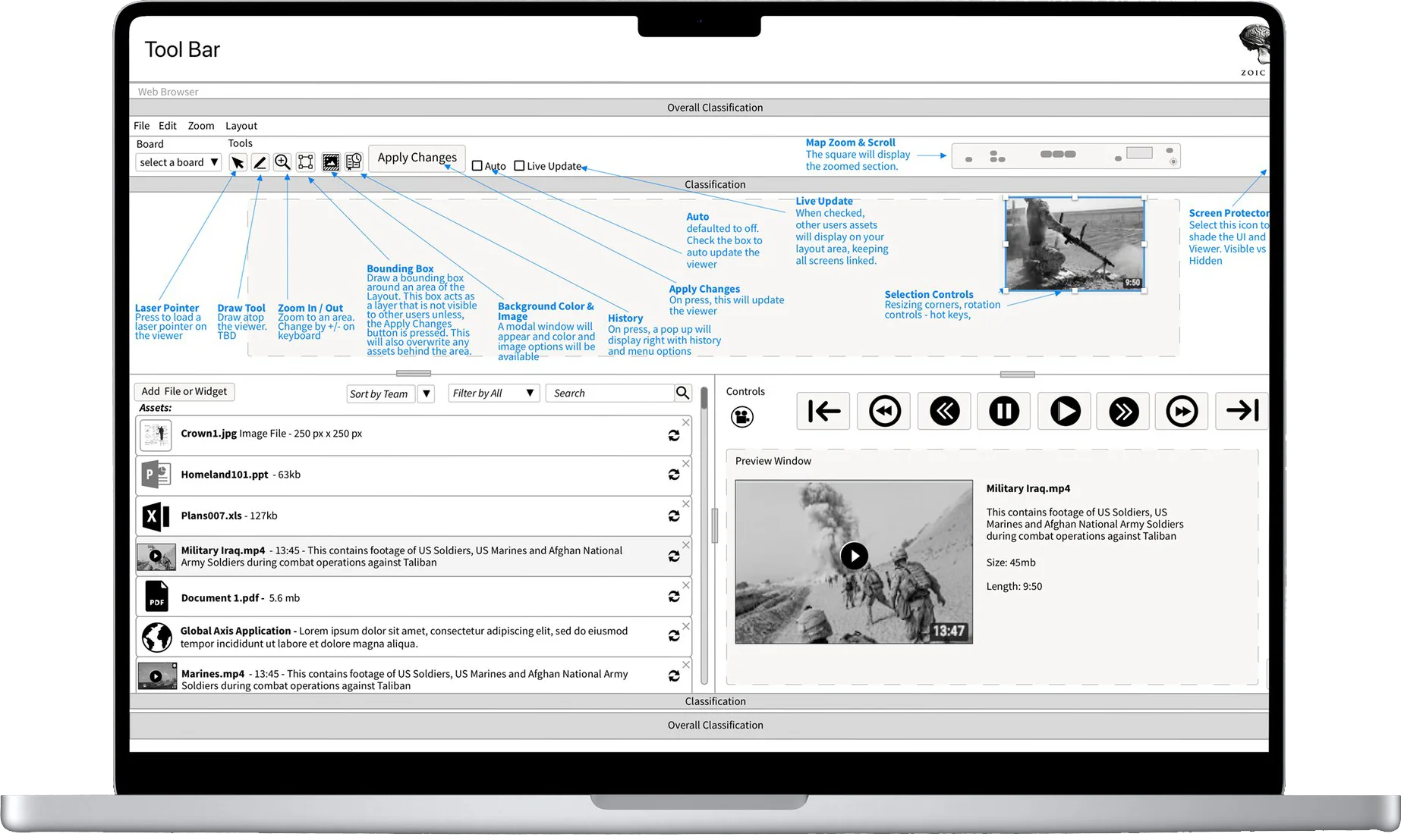 Screen sharing — toolbar